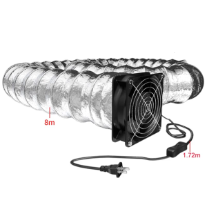 Powerful and Reliable Pipe Vent Exhaust Hose Fan AC220-240V 50/60Hz Ventilation Fan for Toilets Garages Workshops