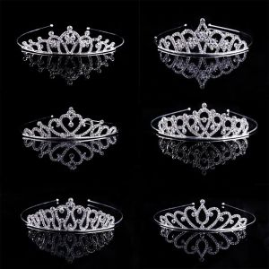 OSF66 ชิ้นส่วนหัวม่าน เครื่องประดับผม Tiaras Crowns ที่คาดผม รักสุดหัวใจ เครื่องประดับสำหรับคู่แต่งงาน น่าทึ่ง