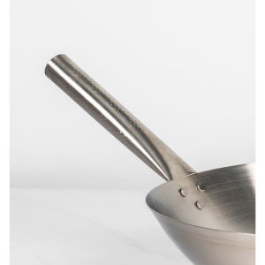 Calypso Wok Kuali Wajan Penggorengan Stainless Steel Ukuran 30-40cm Gagang Stainless & Kayu