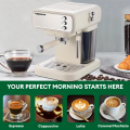 Vermax Coffee machine 950W Milk frother system 20Bar Coffee Maker Stainless Steel Italy Espresso Machine Christmas gifts. 