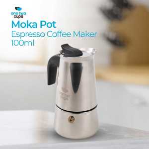 One Two Cups Moka Pot Espresso Coffee Maker Stovetop 2 Cup 100ml - Z20