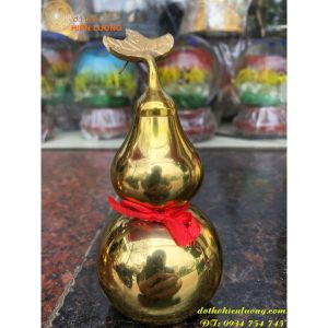 Hồ Lô Phong Thủy Bằng Đồng Cỡ Trung Cao 14cm