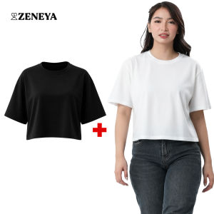 Zeneya Buy 1 Take 1 Ladies Boxy Cotton Cropped Shirt Women’s Relaxed Fit Casual Loungewear Top