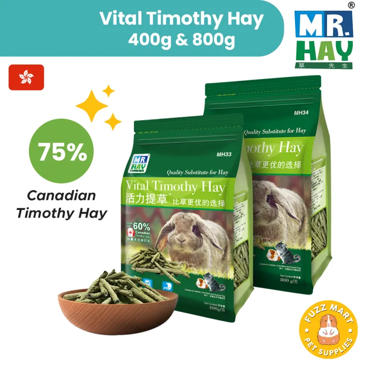 Hyay Powder Mr. Hay Vital Timothy Hay (400g/800g) Crunchy Hay Pellets for Guinea ...