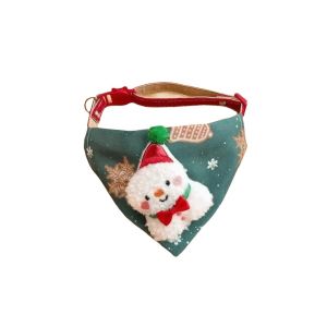HULEQQI Soft Cloth Christmas Pet Bandana Adjustable Strap Red Green Plaid Bowknot Collar Holiday Kitten Neckwear Washable Fabric Cat Saliva Towel Pet Party