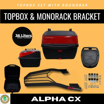 Set Alpha CX Monorack Bracket With Top Box set - 30L 32L 36L & 45L Variation
