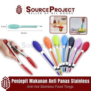 Capitan Penjepit Makanan Gorengan Anti Panas Silicon Silikon Utensil Stainless | Source Project