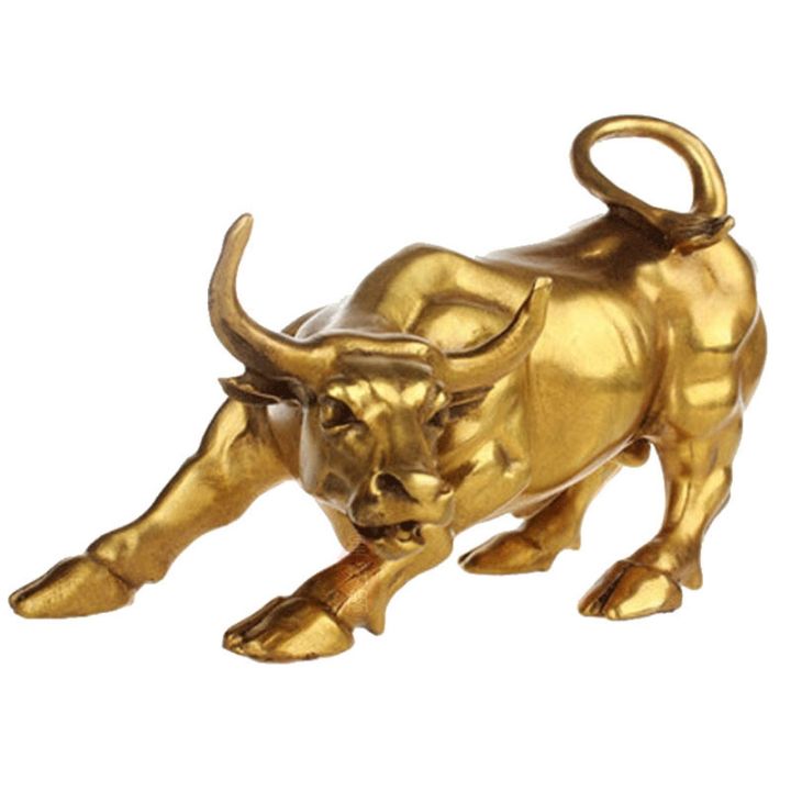 Feng Shui Fortune Brass Bull Statue, Sculpture Home Decoration Golden ...