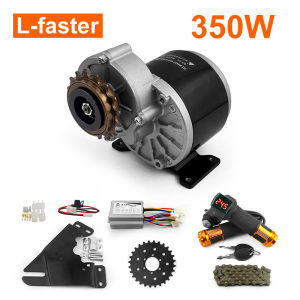 L-faster DIY Customized 28T sprocket Chain Drive 36V 350w Electric Mountain Adult Bicycle Brushed Motor Conversion Kit With Throttle