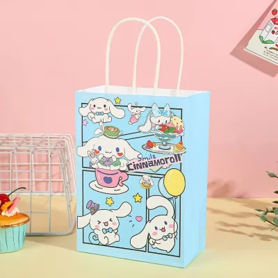 Beg Kertas 卡通牛皮纸袋礼品袋 Cartoon Paper Bag 可爱生日派对礼物袋环保手提袋回礼包装袋 Cute Birthday Party Gift Bag Handbag Kids
