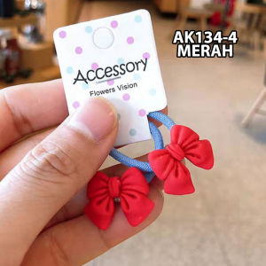 Ikat Rambut Korea Anak Perempuan Model Pita Aksesoris Ikat Rambut Wanita 1 Set 2 Pcs Karet Elastis AK134 ZIORRA
