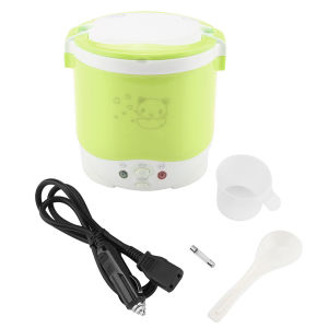 【New Arrivals】1L Electric Portable Multifunctional Rice Cooker Food Steamer for Trucks Electric Mini Rice Cooker MultiCooker for Car 12V Truck 24V