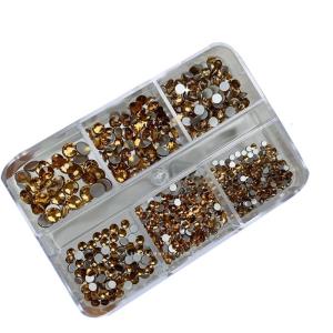 6 Grids Nail Rhinestones Mini Diamond Nail Charms 3D Gems Round Rhinestones DIY Manicures Nail Decorations