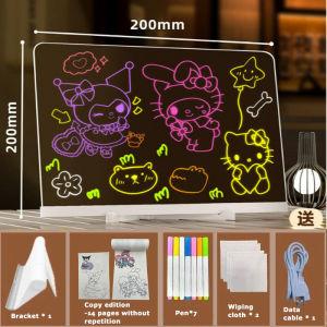 Light Drawing Board Glow Writing Tablet Usb Rechargeable Erasable Educational Learning Toy Kids Gift Home Travel