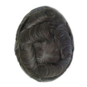 9in Length 8x10in Injection Thin Skin 0.06-0.08mm Mens Toupee Remy Human Hair Men Wig Hair Replacements Hair System