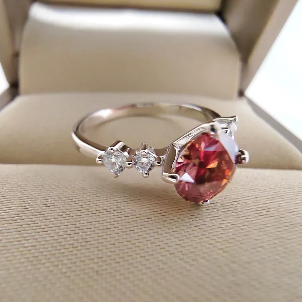 Red clearance moissanite ring