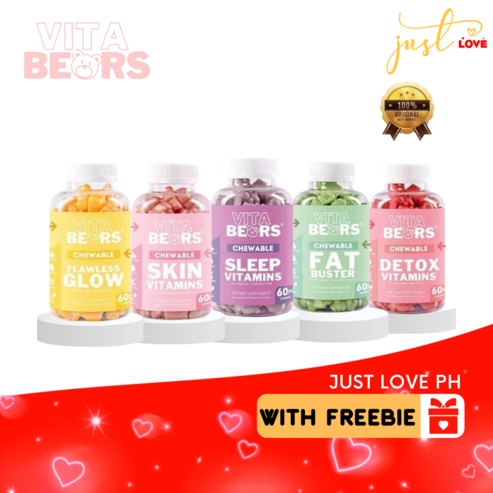 Vitabears Fat Buster, Detox, Flawless Glow, Skin, Sleep Vitamins (60 ...