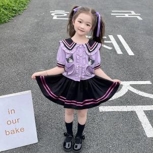 ULEEK Christmas Sanrio kuromi Childrens CosPlay Academy Style Pleated Skirt Girl Autumn Princess Dress Kids JK Uniform Birthday Party Gift