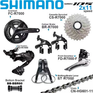 Shimano 105 R7000 Groupset 2x11 Speed Road Bike R7100 Crankset R7000 Front Rear Derailleur Cassette Shifter Brake Chain BB Bike Parts