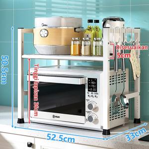 Rak Oven Rak Microwave Perlengkapan Multifungsi Dapur Rak Bumbu Dapur Portable Rak Panci