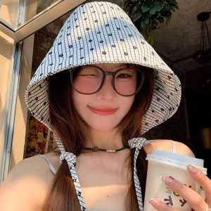 GUERBEIS Charming sọc Mũ tai bèo cho phụ nữ-bảo vệ khỏi ánh mặt trời chăm sóc cổ thoáng khí & có thể gập lại mũ rộng vành cho xuân hè ngoài trời