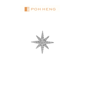 Poh Heng Jewellery Freestyle 18K Single-Sided Bling Diamond Earring in White Gold [Online Exclusive]