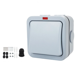 Outdoor Light Switches Waterproof Single Poles ABS Switches Garden Electrical Switches for Garden Balcony & Poolsides Use