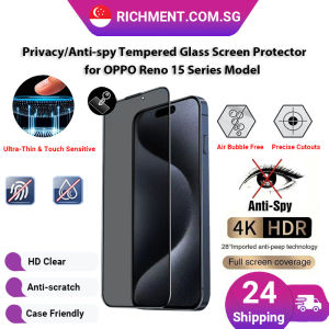 【✅SG Brand】RICHMENT Anti-Spy Privacy Tempered Glass Screen Protector for OPPO Reno 14 / Reno 15 / Reno 15F / Reno 15C / Reno 15 Pro / Reno 15 Pro Max  | 28° Anti-Peep Privacy Protection | 9H Diamond Hardness Case Friendly | Anti-Fingerprint | Bubble Free
