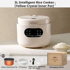 Zemkon Electric Rice Cooker Malaysia Plug 2-5 Home 3L Multi functional Smart Rice Cooker Non Stick Yellow Crystal Inner Pot 24-Hour Reservation