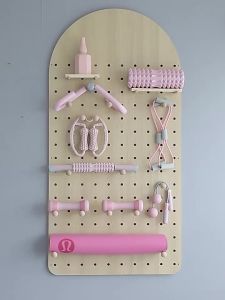 UrbanSpace SG- Home Gym Equipment Storage Organizer Wall Board Yoga Mat Dumbbell Fitness Corner Organization Rack Movable Trolley