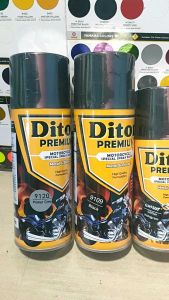 Pilok Cat Diton Premium Paket Komplit 4 Kaleng 400cc Gliter Hologram 9500 Pelangi Primer Grey Epoxy 9120 Black 9019 Clear Glossy 9128 Pilox Cat Semprot Paketan Lengkap