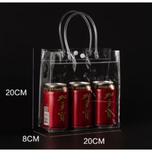 PVC Tote Bag with Button/ Transparent Shopping Bag / Fancy Shopping Packaging Bag / Beautiful Travel-COZII