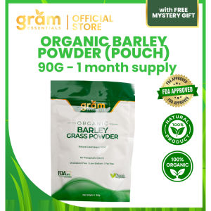 GRAM Essentials Organic Barley Grass Powder Pure Original Pouch 90g (30 servings)