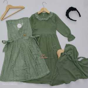 Gamis putih anak bahan crinkle airflow free kerudung umur 4 5 6 7 8 9 tahun mewag elegan untuk manasik haji