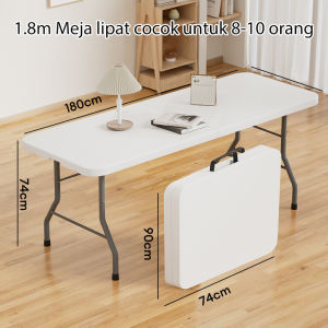 Meja Kursi Lipat Outdoor Putih Beban 500KG Tanpa Perakitan Mudah Dibawa