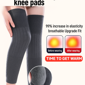 Self Heating Knee Pads Warm Cashmere Winter Leg Sleeves with Windproof Coldproof Support for Men and Women
