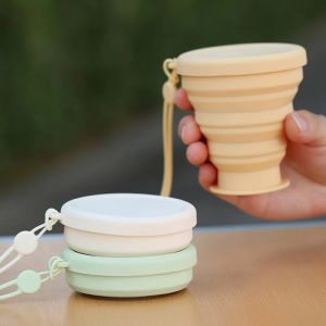 200ML Travel Portable Silicone Folding Water Cup Heat Resistant Foldable Mug Coffee Cup