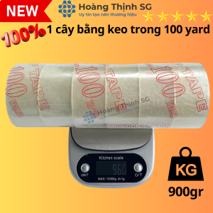 Băng Keo Trong 100 YARD Nặng 1KG Gồm 6 cuộn/1 cây lỗi nhỏ đúng số KG