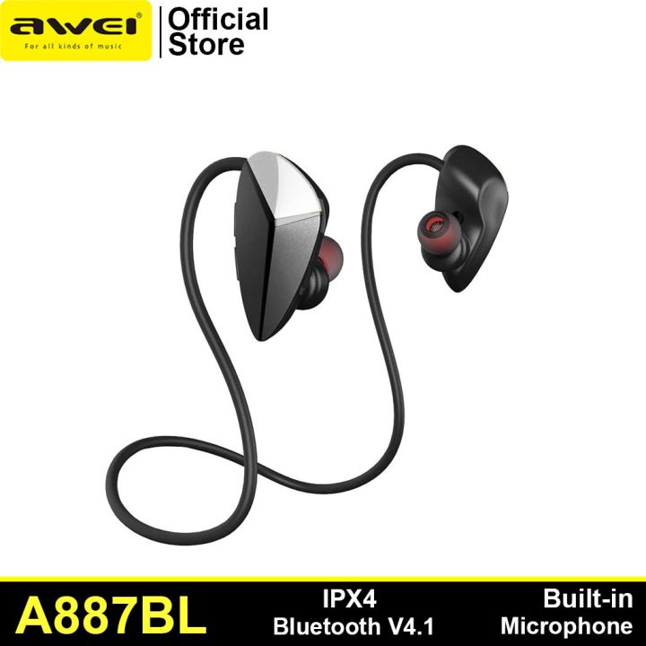 Awei A887BL Waterproof Wireless Headphones With Mic Bluetooth Earphone  Sports Noise Reduction Lazada PH