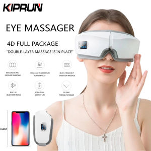 [Ready stock] KIPRUN Eye Massager 4D Smart Airbag Massage Eye Care Instrument Hot Compress Bluetooth Eye Massage Glasses Fatigue Pouch & Wrinkle Best Gift for girlfrend boyfriendchildren
