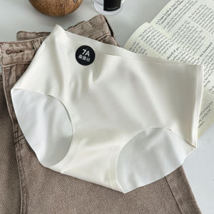 Independent Packaging 7A Silk antibacterial seamless ice silk panties for women simple Morandi color series solid color mid-waist panties