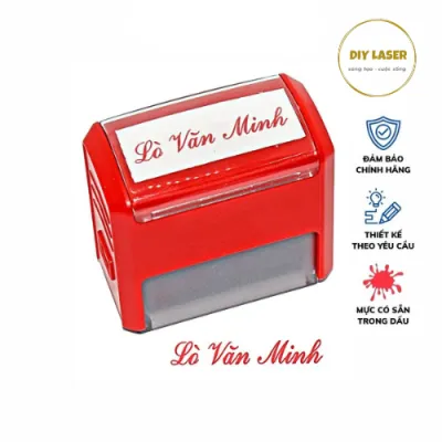 Con Dấu Tên Theo Tên Yêu Cầu 1 Dòng Chữ Có Mực Sẵn Kích Thước 14x38mm và 14x47mm