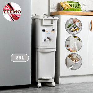 Teemo 29L/32L Movable Dustbin Large Capacity Recycle Rubbish Bin Household Garbage - Fulfilled by Teemo SHOP