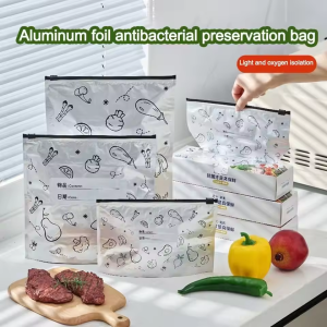 10pcs Aluminum Foil Fresh-keeping Bags Reusable Self Seal Packaging Bag Thickened Avoid Light Food Storage Bag Fruit