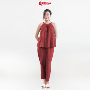 Đồ bộ Nữ 𝐂𝐀𝐑𝐃𝐈𝐍𝐀 Chất Đũi BamBoo Xước Cao Cấp Set Rời Quần Baggy Basic Áo Cổ Yếm Quyến Rũ 2AF03-2Q03