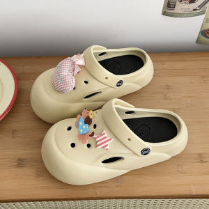 Free Shipping WomenS New Summer Slip-On Sandals Thick-Soled Clogs Open-Toe Half-Slipper Sandals Beach Sandals