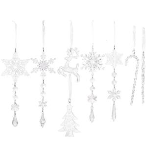 Break Resistant Christmas Ice Ornamentation Pack of 8 Elegant Ice Decorations for Indoor Use
