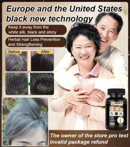 Black Hair Tablets Hair Growth Supplement White Hair To Black Hair Loss Supplement/Grassbased medicine Traceless Black Geng Nine Tablets for White Hair