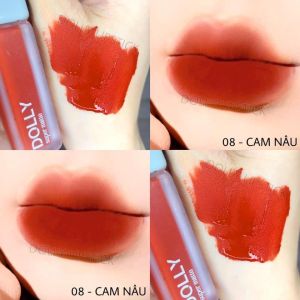 Son kem lì màu <CAM NÂU> Dolly super matte son kem lì không chì bền màu lâu trôi mua 2 cây tặng 1 hộp đựng cao cấp