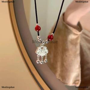 [COD] Modingdue Chinese Style Fashion Retro Braided Rope Necklace Butterfly Flower Moon Safety Lock Pendant Necklace For Women Vintage Jewelry